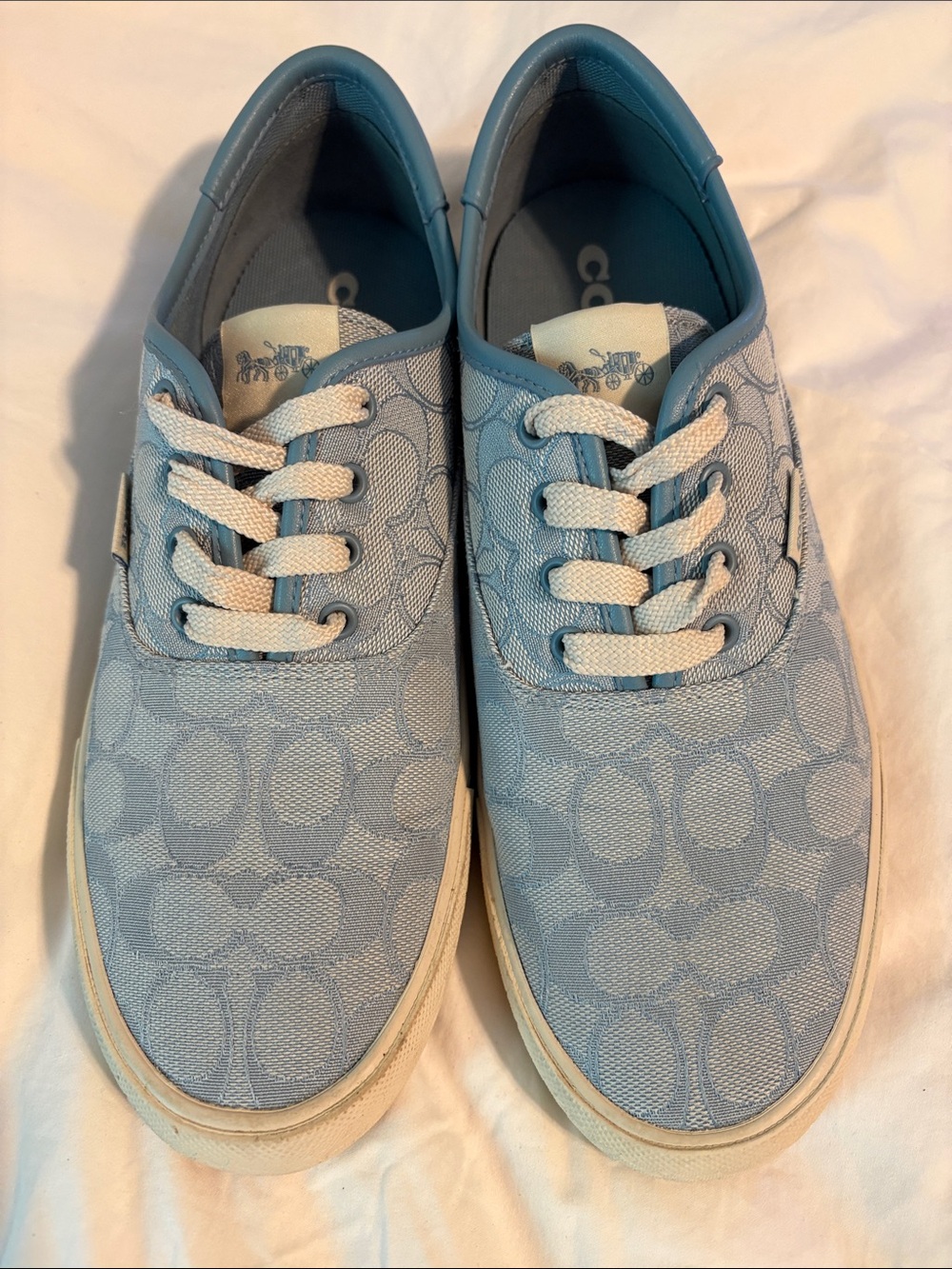 Coach Women’s Light Blue Signature Canvas Sneakers